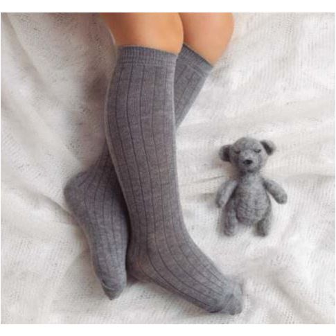 Meia Pata Ribbed Knee High Sock Grey 1001M