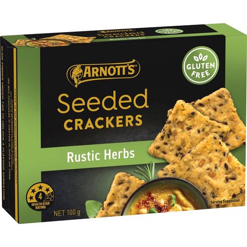 Arnott's Gluten Free Seeded Crackers Rustic Herbs 100g