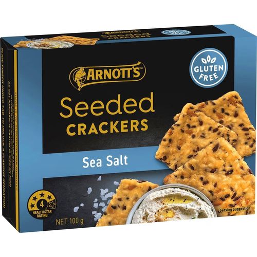 Arnott's Gluten Free Seeded Crackers Sea Salt 100g