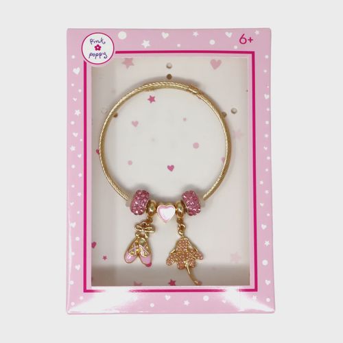 Pink Poppy Ballerina Charm Bracelet