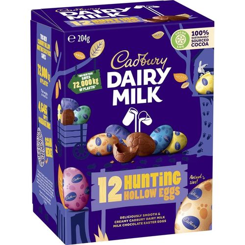 Cadbury Easter Chocolate 12 Piece Crate Hunting Eggs Carton 204g