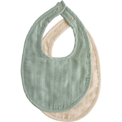 *GIFT* Mushie Muslin Bib 2Pk Roman/Green Fog