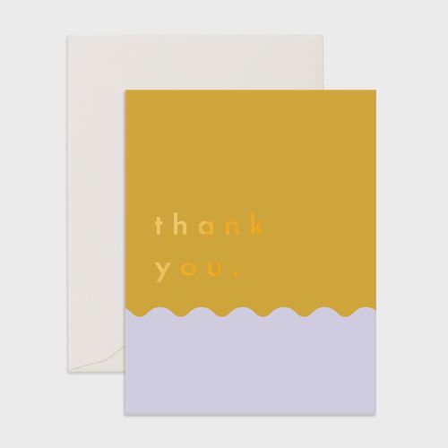 Fox & Fallow Thank You Greeting Card Mustard Ripple