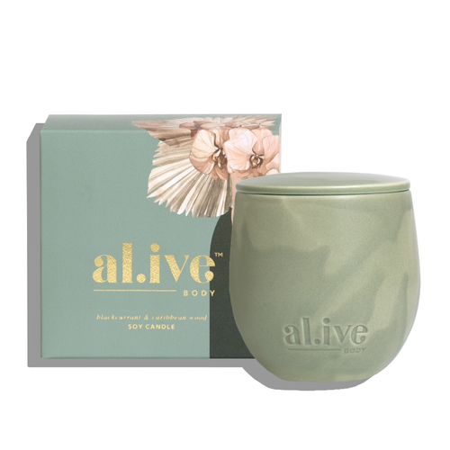 Al.ive Home Blackcurrant & Caribbean Wood Soy Candle