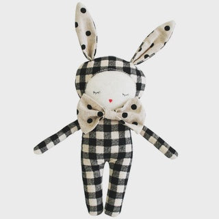 Dream Bunny 20cm Black Check Linen