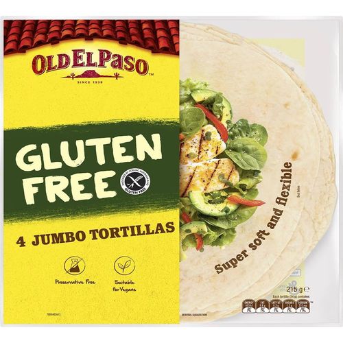 Old El Paso Gluten Free Jumbo Tortillas 215g