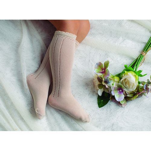 meia Pata Perle Knee High Sock Champagne 1028M