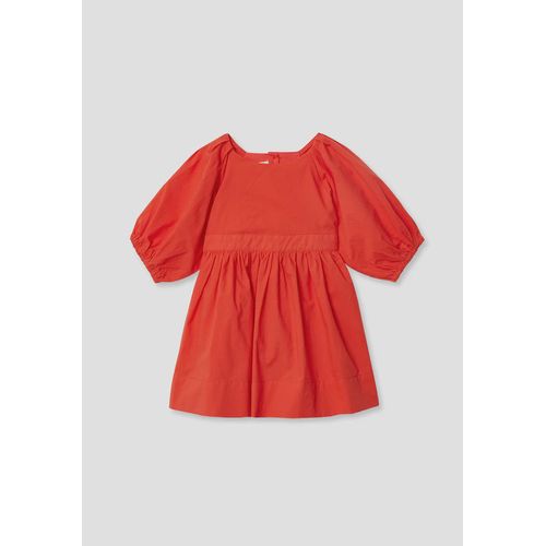 Miann & Co Keyhole Puff Sleeve Dress Tomato