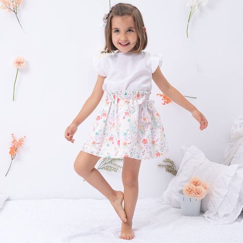 Granlei Floral Skirt & Blouse Set 124-420 18M