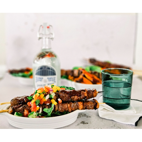 Meal Kit - 2 Serve - Glazed Steak Skewers, Sweet Potato Fries & Salsa