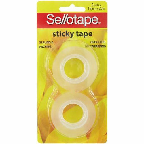 Sellotape Sticky Tape 18mm x 25m 2pk