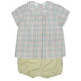 Granlei Checked Cotton Bloomer & Shirt Set 123-578