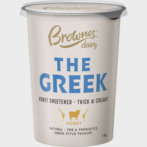 Brownes Dairy Greek Style Honey Yoghurt 1kg