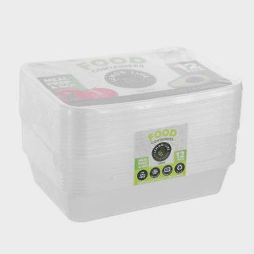 Lemon&Lime Disposable Food Containers Rectangle 500ml 10pk
