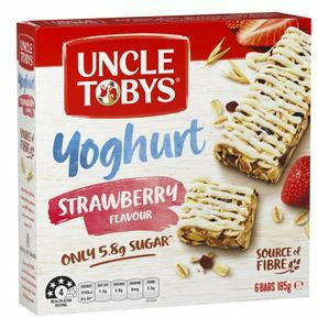 Uncle Toby Muesli Bars Yoghurt Top Strawberry 6pk