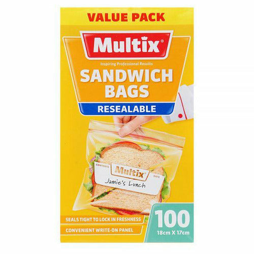 Multix Sandwich Bags Resealable 100pk