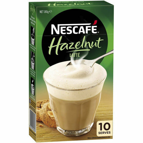 Nescafe Coffee Sachets Hazelnut Latte 10 pk