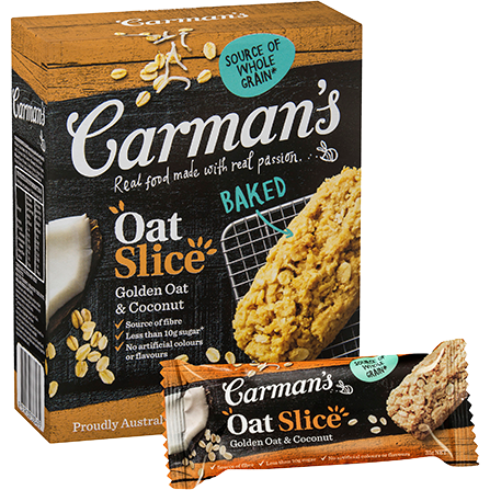 Carmans Oat Slice 5pk - Golden Oat & Coconut