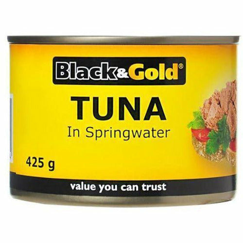 Black & Gold Tuna Chunks in Springwater 425g
