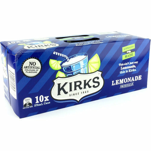 Kirks Lemonade Cans 375ml - 10 pack