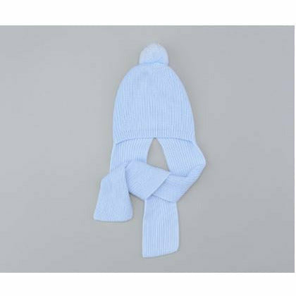 Granlei Blue Hat & Attached Scarf, 18months