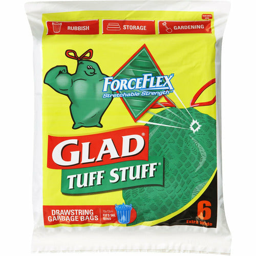 Glad Tuff Stuff Garbage Bag Extra Wide 6 Pack