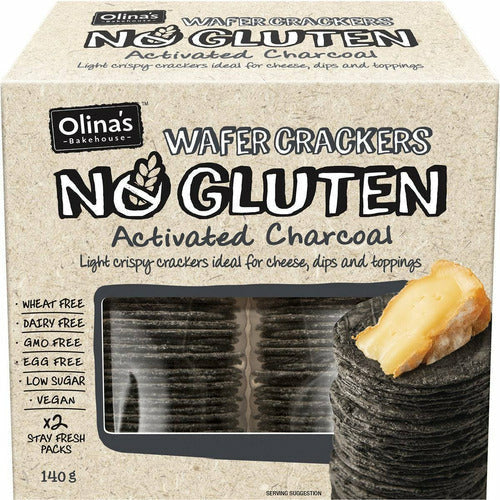 Olina's Gluten Free Activated Charcoal Cracker 140g