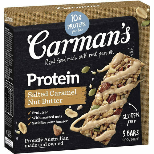 Carmans GF Protein Bars 5pk - Salted Caramel Nut Butter