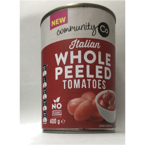 Community Co Whole Peeled Tomatos 400g