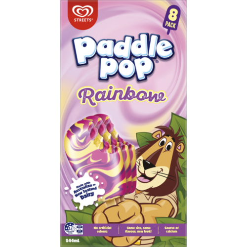 Streets Paddle Pop Rainbow Ice Cream Sticks 8 Pack