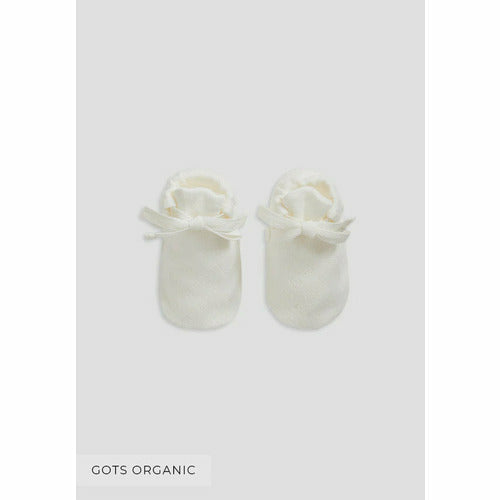 Miann & Co Organic Cotton Basics Booties Snow Pointelle