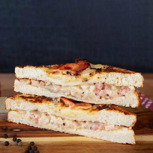 French Style (Croque) Chicken & Bacon Toasted Sandwich