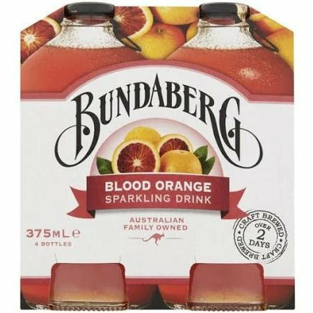 Bundaberg Blood Orange Flavoured Sparkling Drink Multipack Bottles 4x375mL