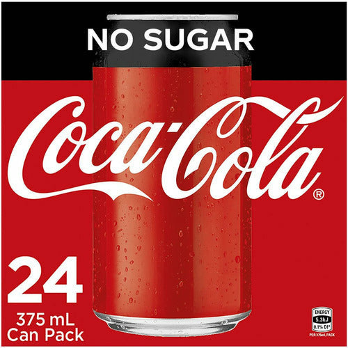 Coca Cola Zero No Sugar Multipack Cans 375mL - 24 pkt