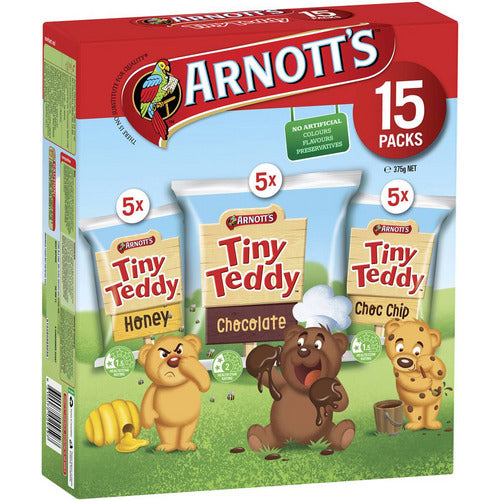 Arnott's Tiny Teddy Variety Multipack Biscuits 15 Pack