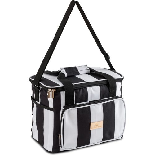 Manor Road Cooler Bag - Black & White Stripe