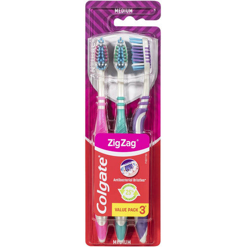 Colgate Zig Zag Medium Toothbrush Value 3 Pack