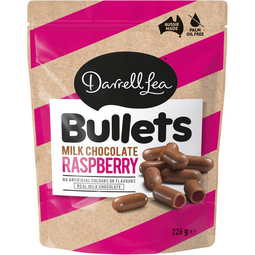 Darrell Lea Milk Chocolate Raspberry Bullets 226g