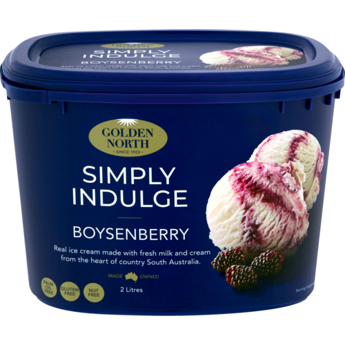 Golden North Simply Indulge Ice Cream 2ltr - Boysenberry