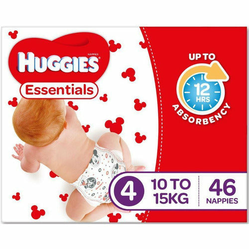 Huggies Essential Nappy Size 4 Toddler 10-15Kg 46/pack