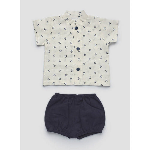 Juliana 2Pc Baby Boy Set Anchors Shirt + Knicker