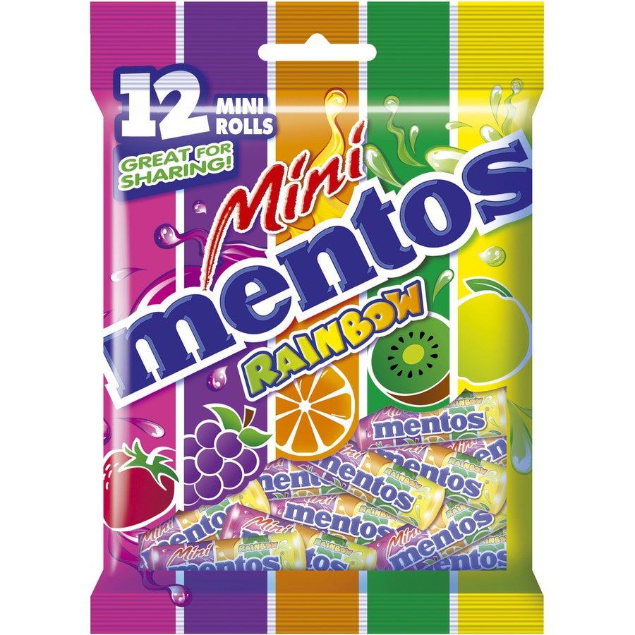 Mentos Mini Rainbow Rolls 12 Piece Share Pack 120g