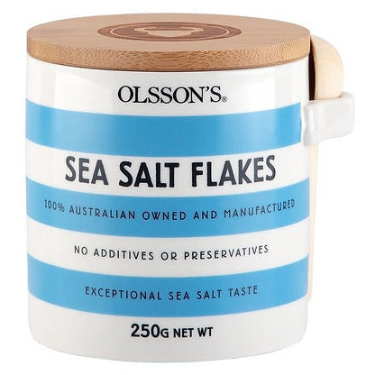 Olsson's Sea Salt Flakes Stoneware Jar 250g
