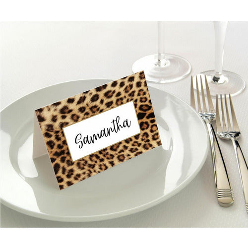 Manor Road Place Cards 45pk - Leopard