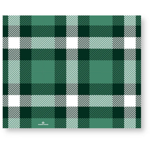 Manor Road Classic Plaid Green Paper Placemat Pad - 30 sheets