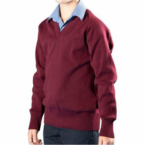 Pullover jumper polyester cotton burgundy