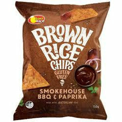 Sunrice Brown Rice Chips Smoky BBQ, Tomato & Herb 150g