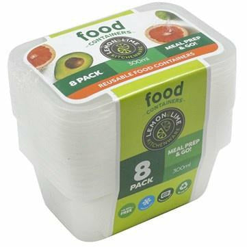 Disposable Food Containers rectangle - 300ml 10pk
