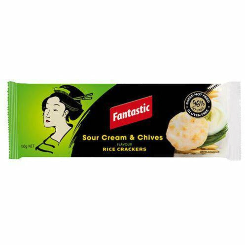 Fantastic Rice Crackers 100g - Sour Cream & Chives