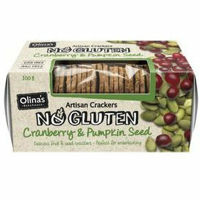 Olina's Bakehouse Gluten Free Cranberry & Pumpkin Seed Crackers